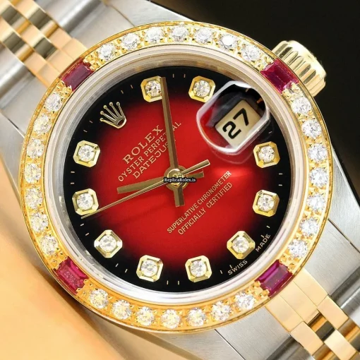 High Quality Fake Rolex Lady-datejust 69173 Caliber 2135 Automatic Movement 26mm Steel Case Womens Watch