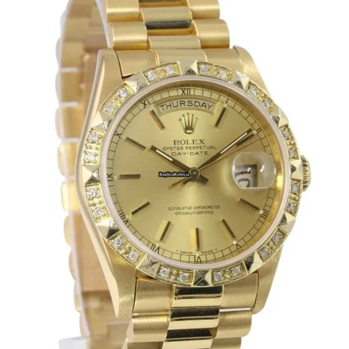 Stylish Replica Rolex Day-date 36 18238 Caliber 3155 Automatic Movement 36mm Yellow Gold Case Mens/unisex Watch - Image 3