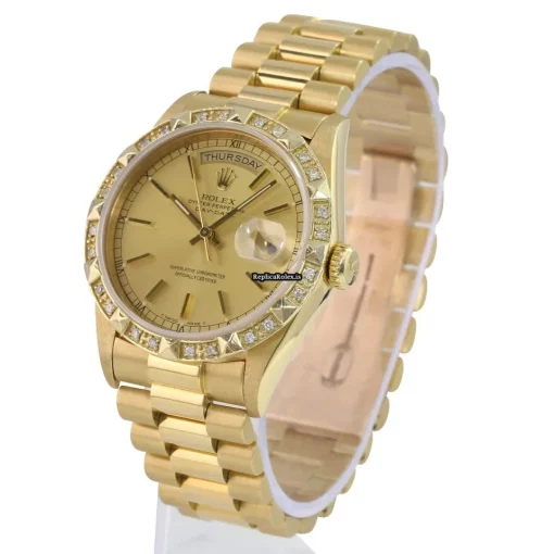 Stylish Replica Rolex Day-date 36 18238 Caliber 3155 Automatic Movement 36mm Yellow Gold Case Mens/unisex Watch - Image 6