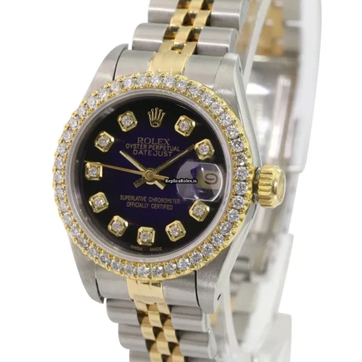 Swiss Fake Rolex Lady-datejust 69173 Caliber 2135 Automatic Movement 26mm Steel Case Womens Watch - Image 2