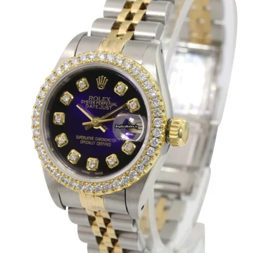 Swiss Fake Rolex Lady-datejust 69173 Caliber 2135 Automatic Movement 26mm Steel Case Womens Watch - Image 3