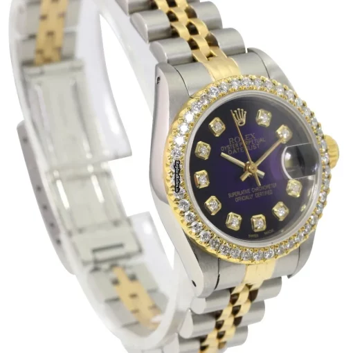 Swiss Fake Rolex Lady-datejust 69173 Caliber 2135 Automatic Movement 26mm Steel Case Womens Watch - Image 6