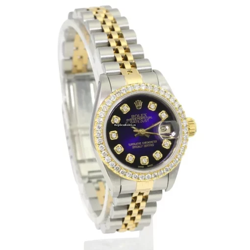 Swiss Fake Rolex Lady-datejust 69173 Caliber 2135 Automatic Movement 26mm Steel Case Womens Watch - Image 9