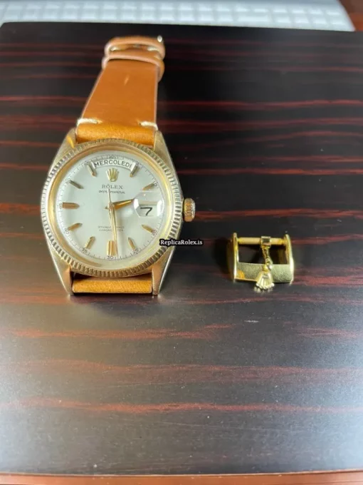 Perfect Replica Rolex Day-date 6611 Caliber 1055 Automatic Movement 36mm Rose Gold Case Mens/unisex Watch - Image 5