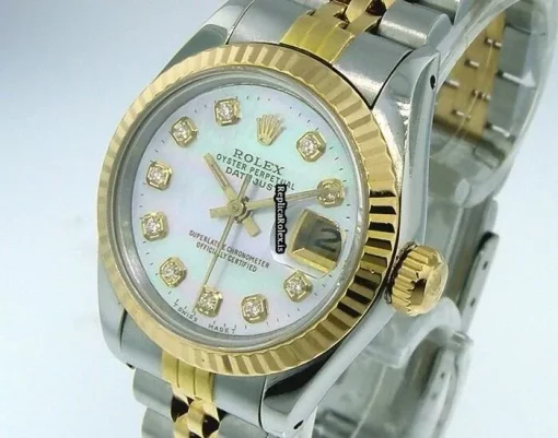 Fabulous Replica Rolex Lady-datejust 69173 Automatic Movement 26mm Gold/steel Case Womens Watch - Image 2