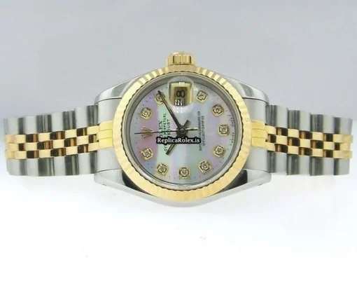 Fabulous Replica Rolex Lady-datejust 69173 Automatic Movement 26mm Gold/steel Case Womens Watch - Image 3