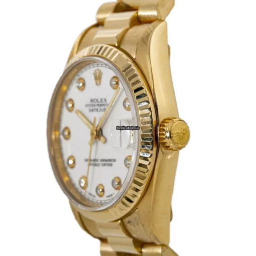 High Quality Replica Rolex Datejust 68278 Automatic Movement 31mm Yellow Gold Case Womens Watch - Image 3