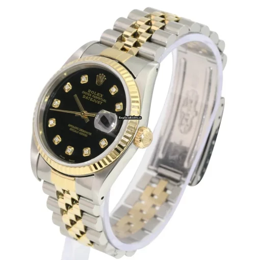 Terrific Fake Rolex Datejust 16233 Caliber 3135 Automatic Movement 36mm Gold/steel Case Mens/unisex Watch - Image 8