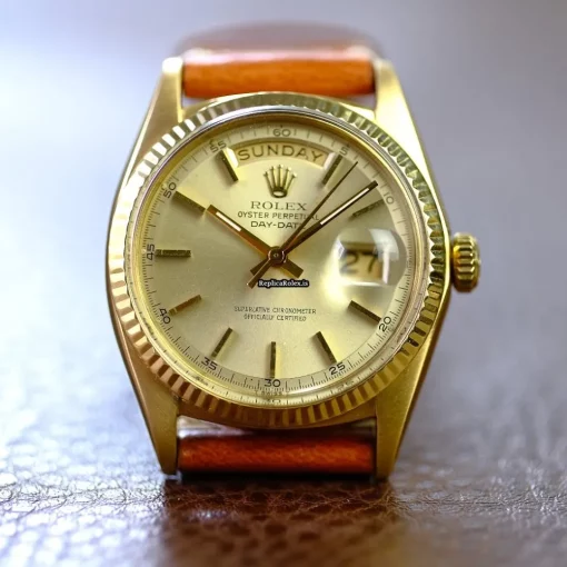 Great Replica Rolex Day-date 36 1803 Caliber 1556 Automatic Movement 36mm Yellow Gold Case Mens/unisex Watch - Image 8
