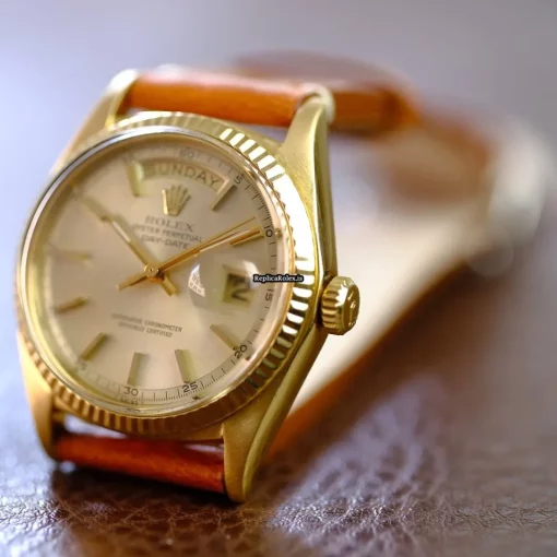 Great Replica Rolex Day-date 36 1803 Caliber 1556 Automatic Movement 36mm Yellow Gold Case Mens/unisex Watch - Image 9