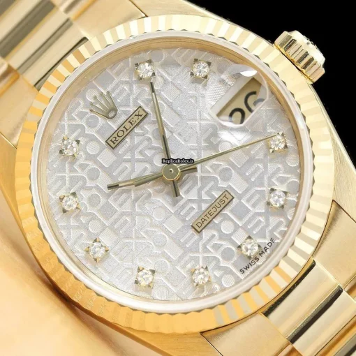 Lovely Replica Rolex Datejust 68278 Caliber 2135 Automatic Movement 31mm Yellow Gold Case Watch