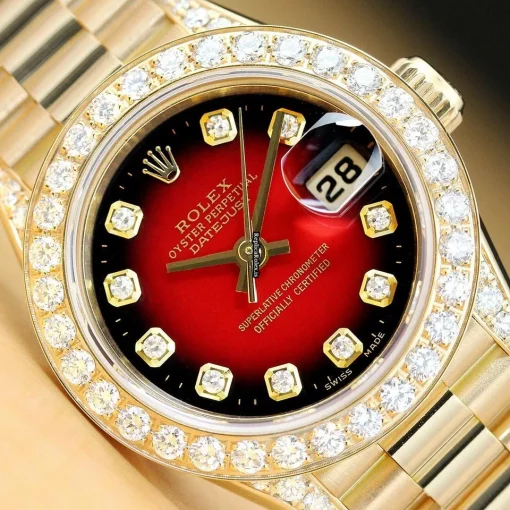 Inexpensive Replica Rolex Lady-datejust 69178 Caliber 2135 Automatic Movement 26mm Yellow Gold Case Womens Watch
