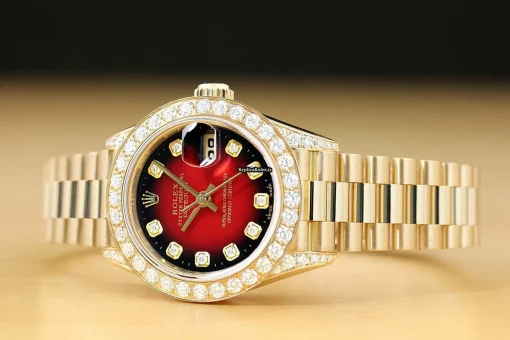 Inexpensive Replica Rolex Lady-datejust 69178 Caliber 2135 Automatic Movement 26mm Yellow Gold Case Womens Watch - Image 2