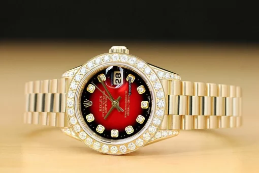Inexpensive Replica Rolex Lady-datejust 69178 Caliber 2135 Automatic Movement 26mm Yellow Gold Case Womens Watch - Image 3
