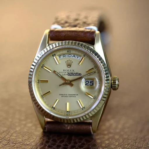Fantastic Copy Rolex Day-date 36 1803 Caliber 1556 Automatic Movement 36mm Yellow Gold Case Mens/unisex Watch - Image 7