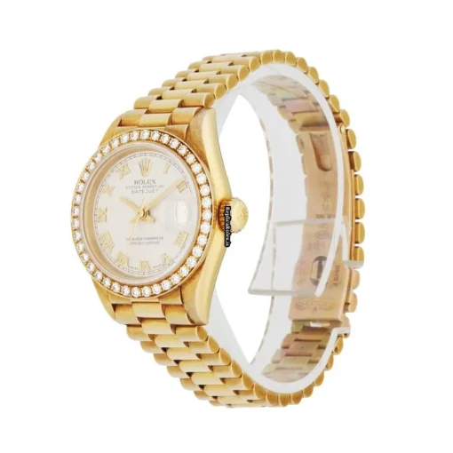 Lovely Replica Rolex Lady-datejust 69178 Automatic Movement 26mm Yellow Gold Case Womens Watch - Image 3