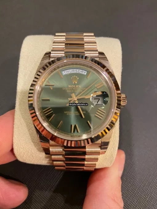 Trustworthy Replica Rolex Day-date 40 228235 Caliber 3255 Automatic Movement 40mm Rose Gold Case Mens/unisex Watch - Image 3