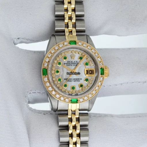 Incredible Replica Rolex Lady-datejust 69173 Caliber 2135 Automatic Movement 26mm Gold/steel Case Womens Watch - Image 3