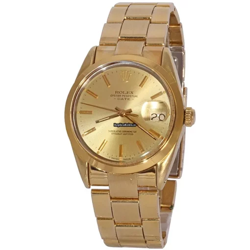 Distinctive Replica Rolex Oyster Perpetual Date 15505 Caliber 3035 Automatic Movement 34mm Gold/steel Case Mens/unisex Watch