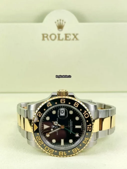 Ideal Replica Rolex Gmt-master II 116713ln Caliber 3186 Automatic Movement 40mm Gold/steel Case Mens/unisex Watch - Image 2