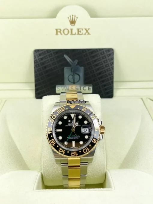 Ideal Replica Rolex Gmt-master II 116713ln Caliber 3186 Automatic Movement 40mm Gold/steel Case Mens/unisex Watch - Image 8