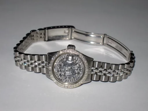 Remarkable Copy Rolex Datejust Self Winding Automatic 26mm Steel Case Womens Watch - Image 5