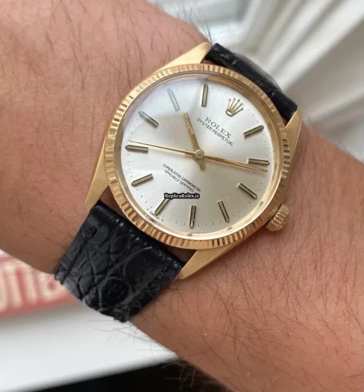 Trustworthy Replica Rolex Oyster Perpetual 34 1005 Caliber 1570 Automatic Movement 34mm Yellow Gold Case Mens/unisex Watch - Image 10