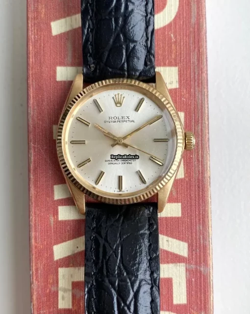 Trustworthy Replica Rolex Oyster Perpetual 34 1005 Caliber 1570 Automatic Movement 34mm Yellow Gold Case Mens/unisex Watch - Image 3
