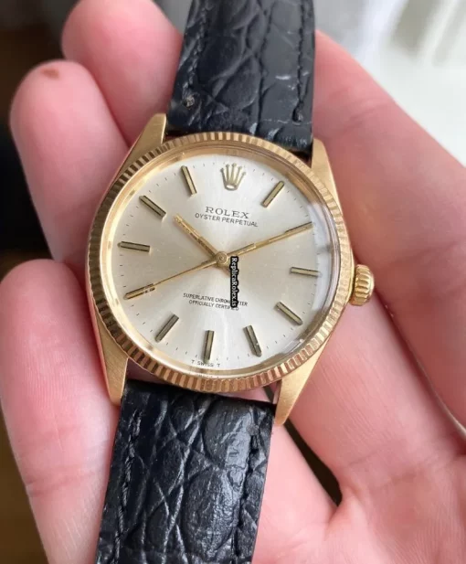 Trustworthy Replica Rolex Oyster Perpetual 34 1005 Caliber 1570 Automatic Movement 34mm Yellow Gold Case Mens/unisex Watch - Image 5