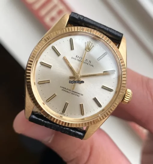 Trustworthy Replica Rolex Oyster Perpetual 34 1005 Caliber 1570 Automatic Movement 34mm Yellow Gold Case Mens/unisex Watch - Image 6