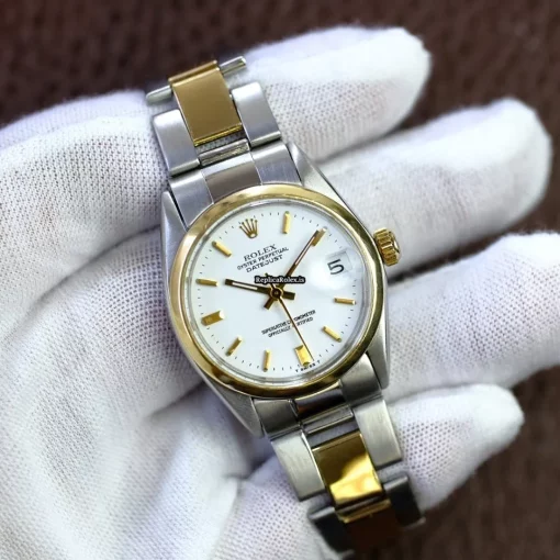 Durable Replica Rolex Datejust 6827 Caliber 2135 Automatic Movement 31mm Yellow Gold Case Watch - Image 6