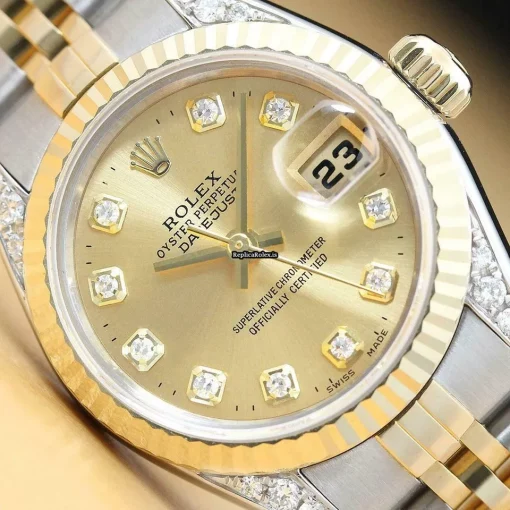 Wholesale Replica Rolex Lady-datejust 69173 Caliber 2135 Automatic Movement 26mm Steel Case Womens Watch