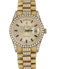 Luxury Fake Rolex Day-date 18388 Automatic Movement 36mm Yellow Gold Case Mens/unisex Watch