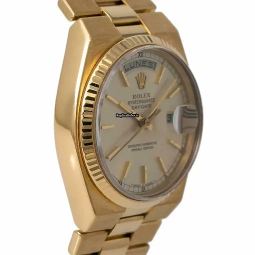 1:1 Clone Rolex Day-date Oysterquartz 19018 Quartz Movement 36mm Yellow Gold Case Mens/unisex Watch - Image 3