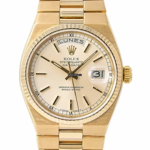 1:1 Clone Rolex Day-date Oysterquartz 19018 Quartz Movement 36mm Yellow Gold Case Mens/unisex Watch - Image 4