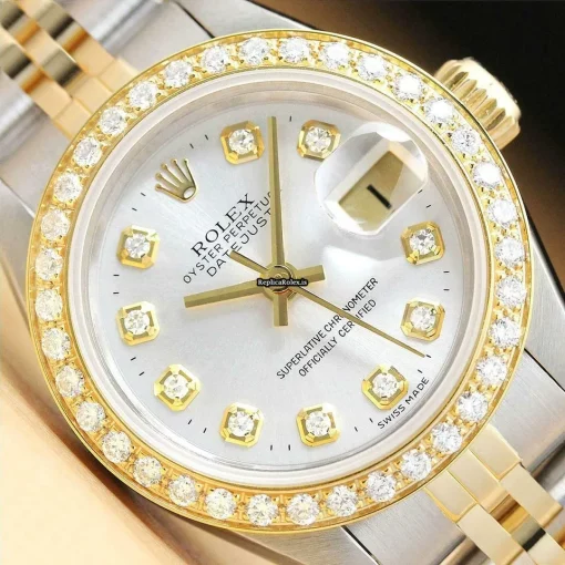 Luxury Fake Rolex Lady-datejust 69173 Caliber 2135 Automatic Movement 26mm Steel Case Womens Watch