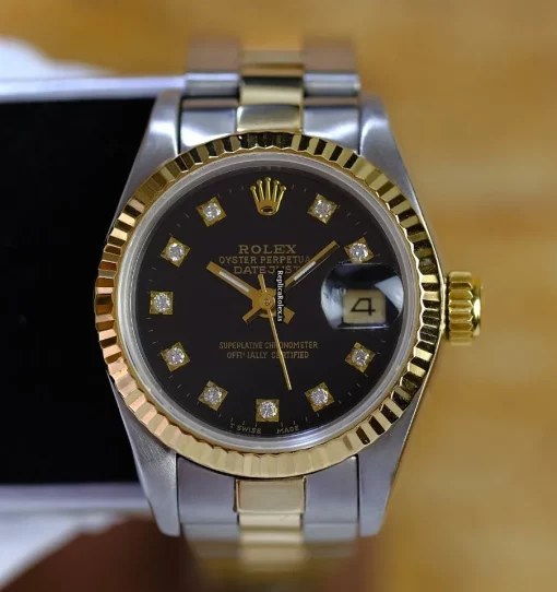 Inexpensive Fake Rolex Lady-datejust 69173 Caliber 2135 Automatic Movement 26mm Gold/steel Case Womens Watch