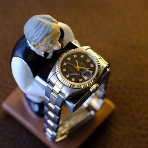 Inexpensive Fake Rolex Lady-datejust 69173 Caliber 2135 Automatic Movement 26mm Gold/steel Case Womens Watch - Image 3