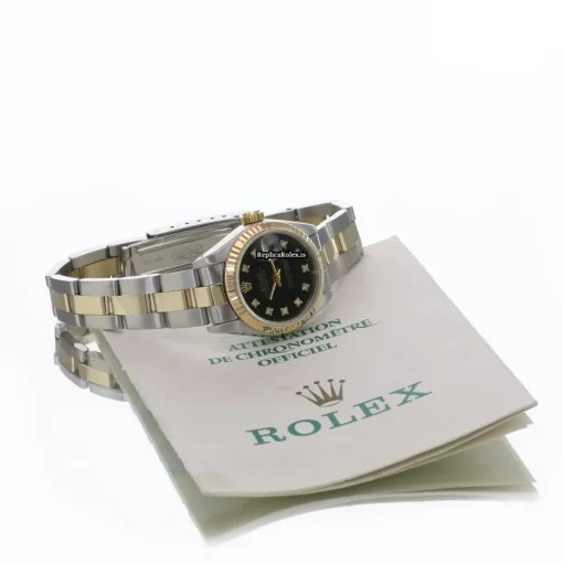 Inexpensive Fake Rolex Lady-datejust 69173 Caliber 2135 Automatic Movement 26mm Gold/steel Case Womens Watch - Image 7