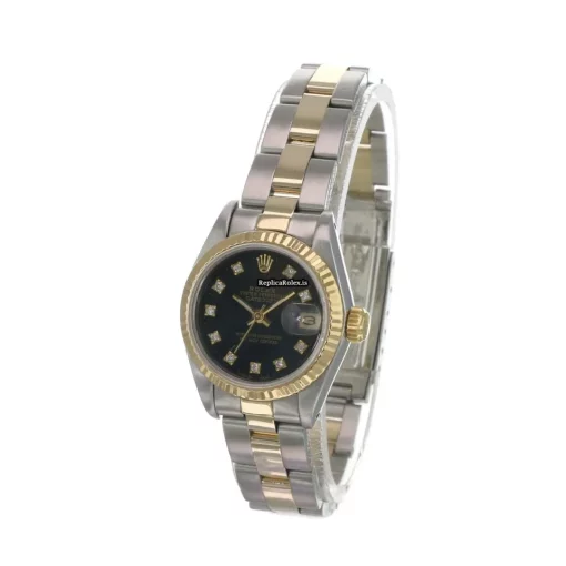 Inexpensive Fake Rolex Lady-datejust 69173 Caliber 2135 Automatic Movement 26mm Gold/steel Case Womens Watch - Image 8