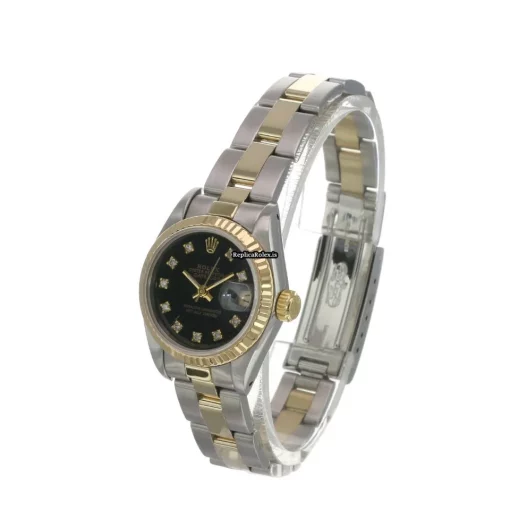 Inexpensive Fake Rolex Lady-datejust 69173 Caliber 2135 Automatic Movement 26mm Gold/steel Case Womens Watch - Image 9