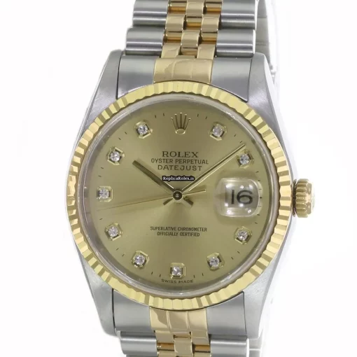 Distinctive Replica Rolex Datejust 16233 Caliber 3135 Automatic Movement 36mm Gold/steel Case Mens/unisex Watch - Image 3