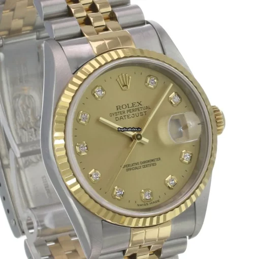 Distinctive Replica Rolex Datejust 16233 Caliber 3135 Automatic Movement 36mm Gold/steel Case Mens/unisex Watch - Image 6