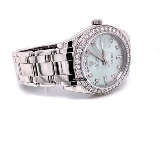 Good Fake Rolex Day-date 18946 Caliber 3155 Automatic Movement 39mm Platinum Case Mens/unisex Watch - Image 8