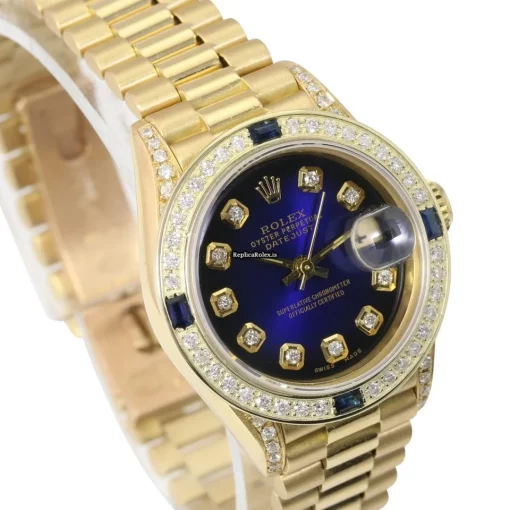 Popular Fake Rolex Lady-datejust 69178 Caliber 2135 Automatic Movement 26mm Yellow Gold Case Womens Watch