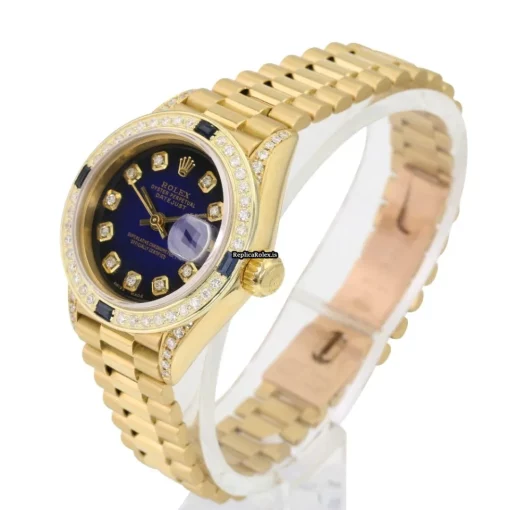 Popular Fake Rolex Lady-datejust 69178 Caliber 2135 Automatic Movement 26mm Yellow Gold Case Womens Watch - Image 4