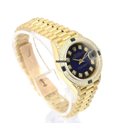 Popular Fake Rolex Lady-datejust 69178 Caliber 2135 Automatic Movement 26mm Yellow Gold Case Womens Watch - Image 6
