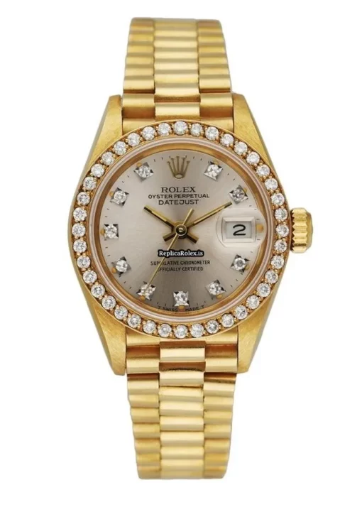 Superb Replicas Rolex Lady-datejust 69138 Automatic Movement 26mm Yellow Gold Case Womens Watch