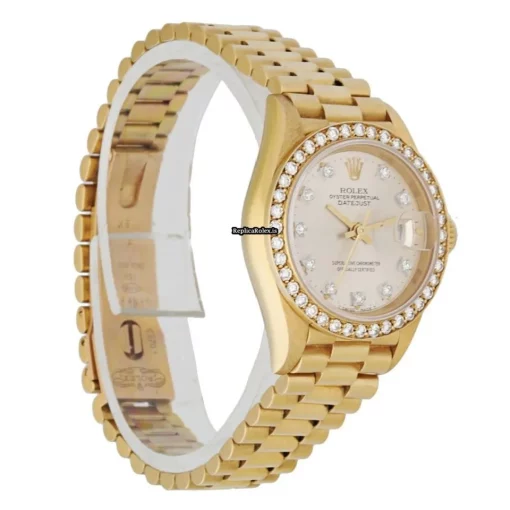 Superb Replicas Rolex Lady-datejust 69138 Automatic Movement 26mm Yellow Gold Case Womens Watch - Image 3