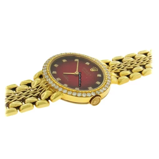 Trustworthy Replica Rolex Cellini 4436 Caliber 1600 Manual Winding Movement 25x23mm Yellow Gold Case Womens Watch - Image 4